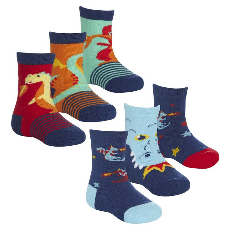Picture of 44B953: BABY BOYS 3 PACK COTTON RICH DESIGN ANKLE SOCKS